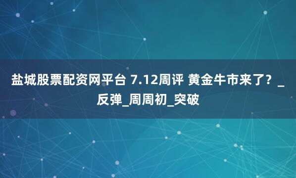 盐城股票配资网平台 7.12周评 黄金牛市来了?_反弹_周周初_突破