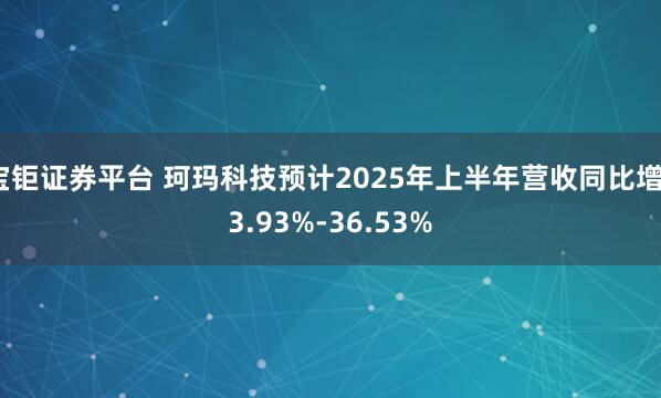 宝钜证券平台 珂玛科技预计2025年上半年营收同比增33.93%-36.53%