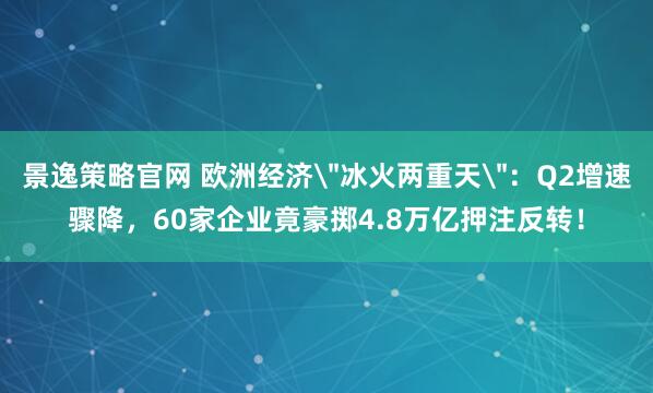景逸策略官网 欧洲经济
